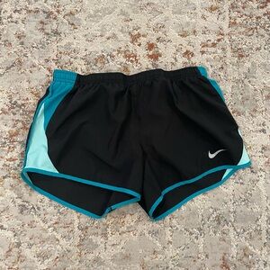 Nike Women's Black Shorts with Blue Trim